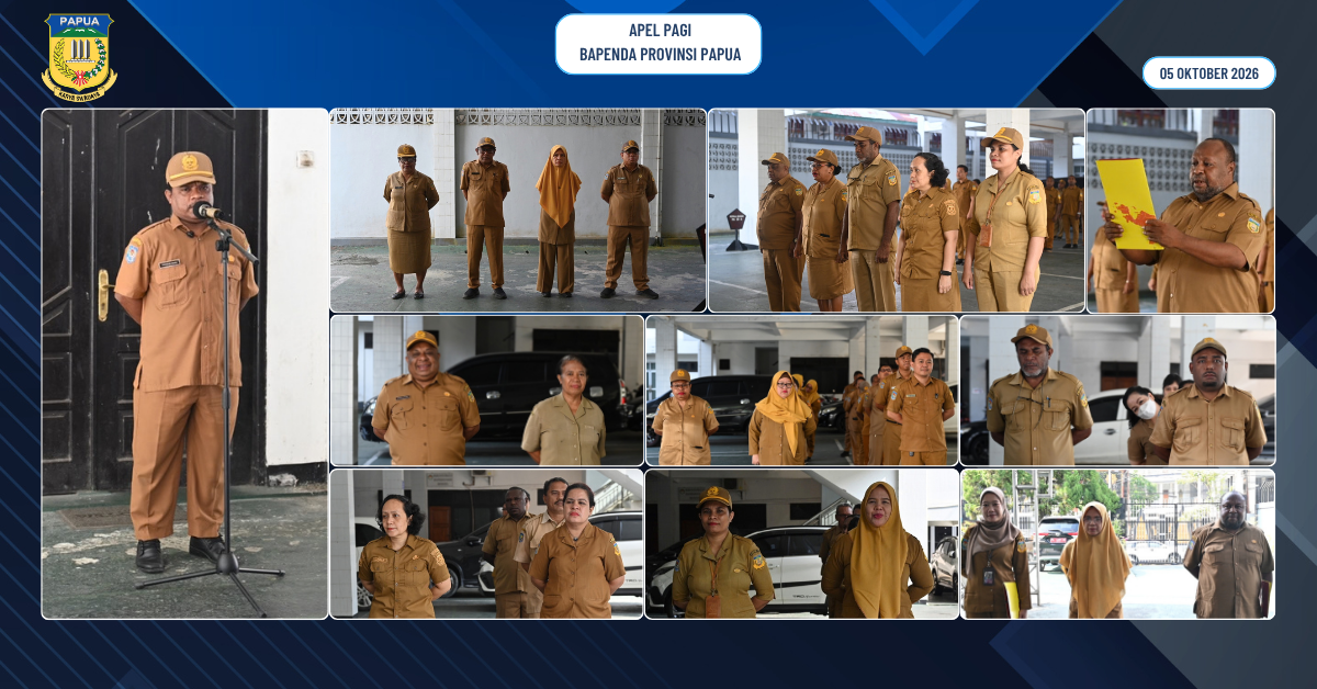 APEL PAGI BAPENDA PROVINSI PAPUA : TEKANKAN DISIPLIN, SOSIALISASI PAJAK, DAN KESIAPAN PEMERIKSAAN KENDARAAN DINAS
